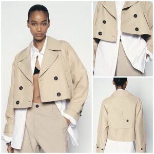 ZARA ~ SHORT DOUBLE-BREASTED TRENCH COAT